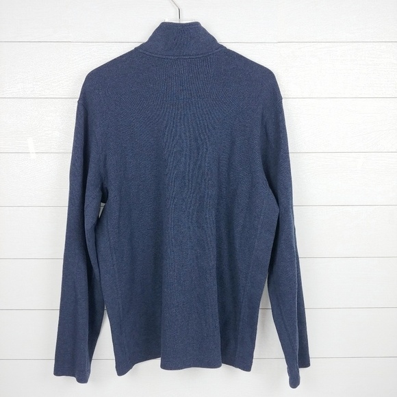 Eddie Bauer Navy Henley Thermal Sweater Size L - Picture 6 of 6